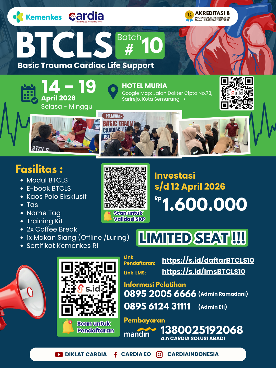 Gambar Pelatihan Basic Trauma Cardiac Life Support (BTCLS) Batch 10
